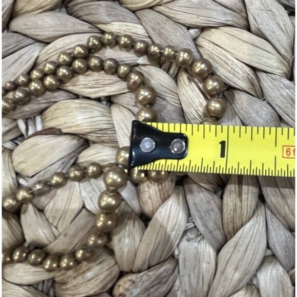 Vintage ART DECO BRASS BEAD Double Graduated Necklace FILIGREE CLASP-30s - Picture 8 of 8